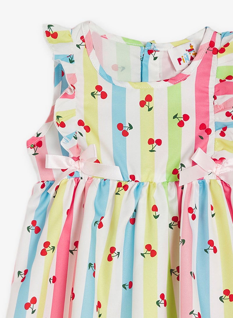 Pinata Cherry Print Multi-color Summer Dress - Image 3